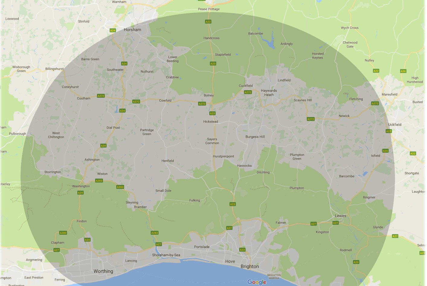 Areas we cover Burgess Hill - Haywards Heath - Brighton